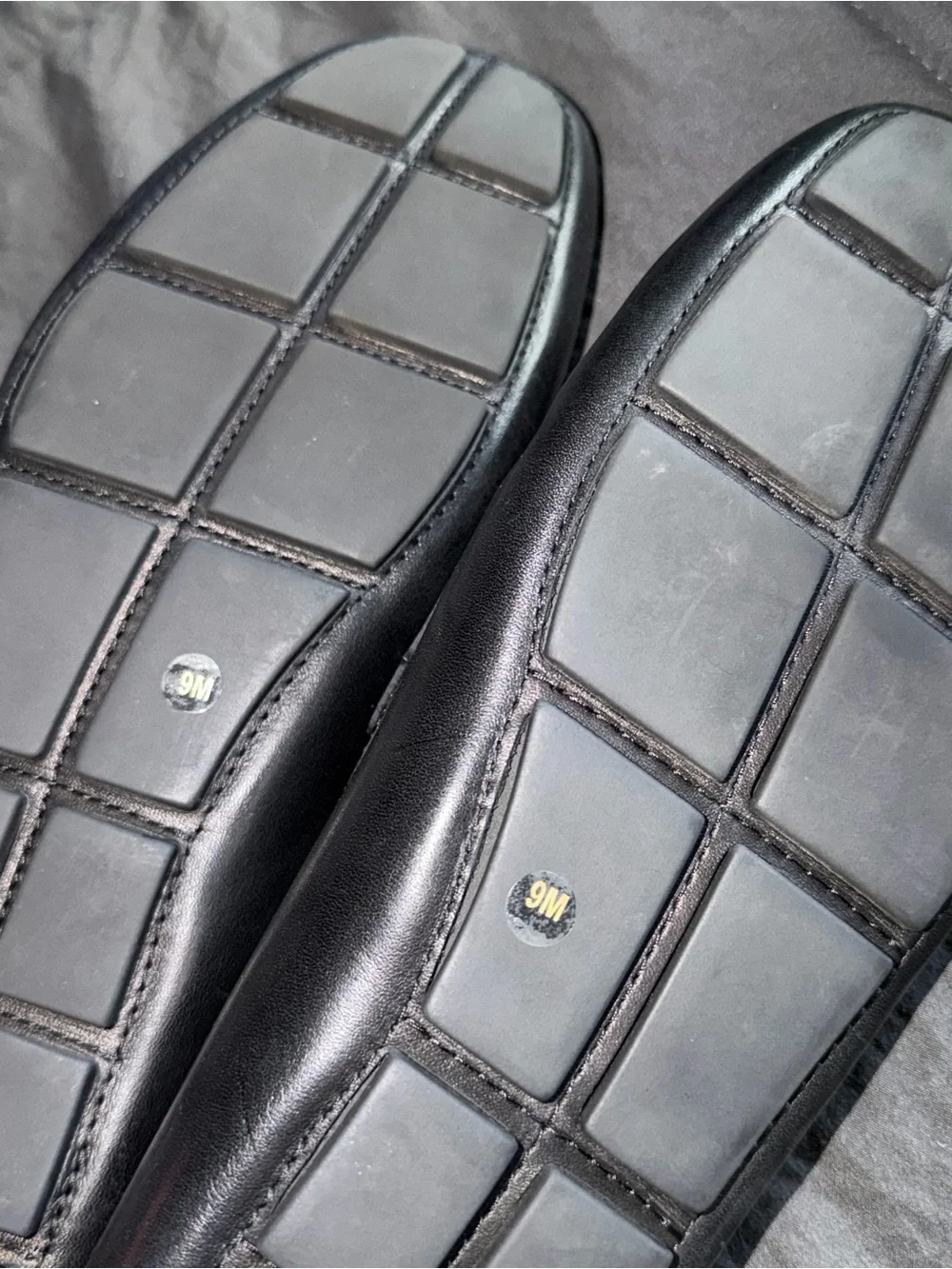 Vince Camuto Black Leather Penny Loafers with Tan Insole
